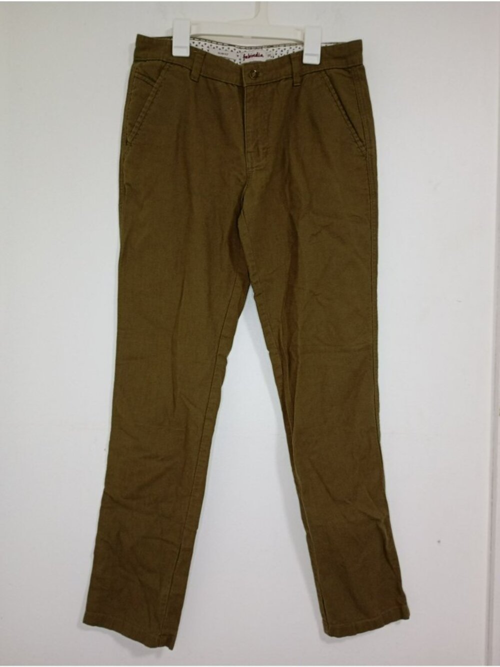 Fabindia Pants Mens Slim Fit Olive Green Trousers Size 30